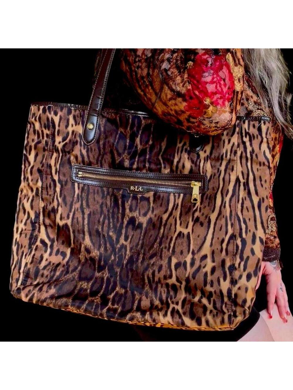 Leopard Print Lauren Ralph Lauren Tote Bag